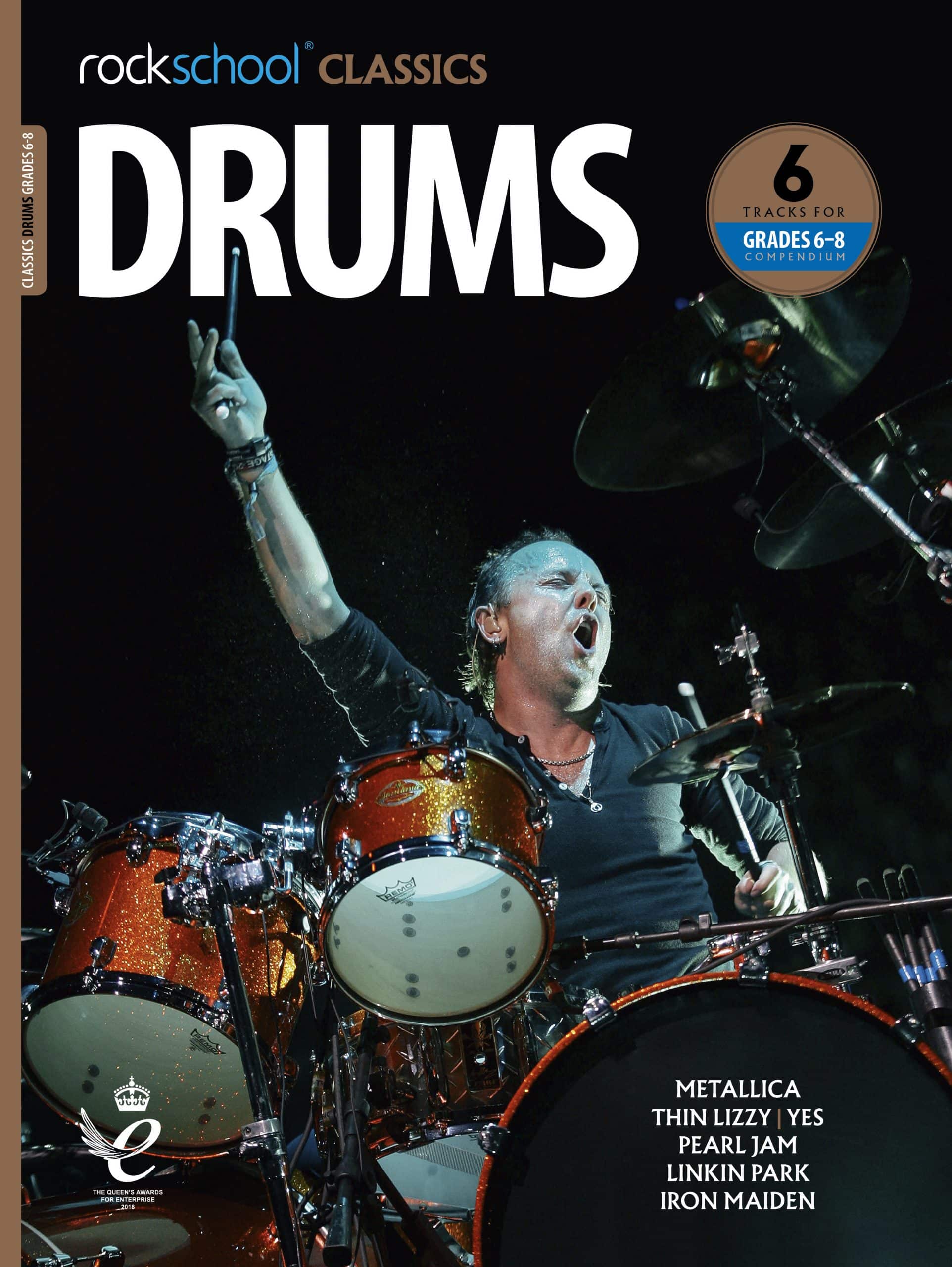 RSK200080_Classics_Drums_2018_G6-8-DIGI_COVER_front Rockschool Classics Drums Grades 6-8 Compendium - Image 1