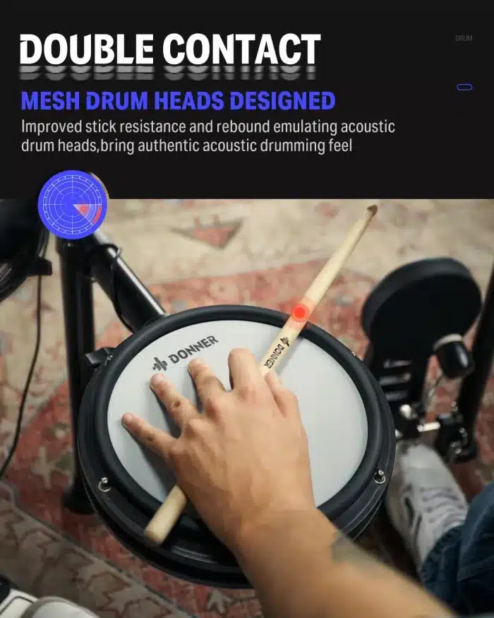 DONNER Electronic Drum Set DED-200 w accessories - Image 8