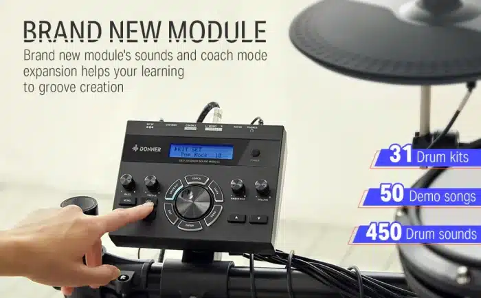 DONNER Electronic Drum Set DED-200 w accessories - Image 9