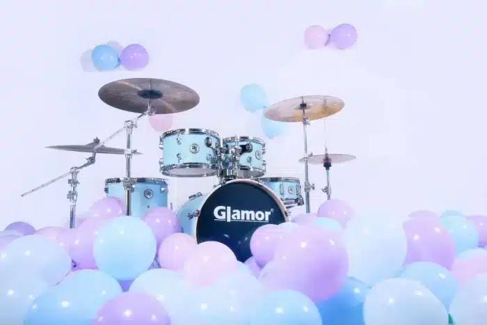 Glamor K1 Knight Series 5-piece Acoustic Drum Set - Lake Blue - Image 6